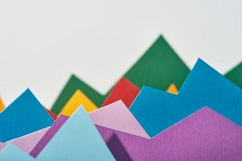 Selective focus multicolored paper graphs Stock Photos