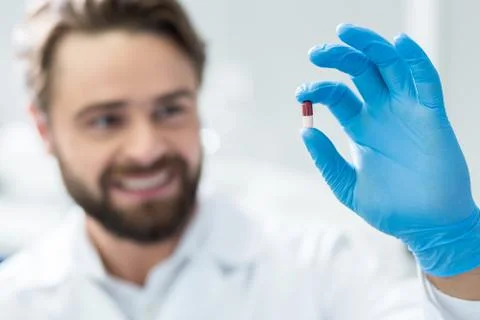 Selective focus of a pill Stock Photos