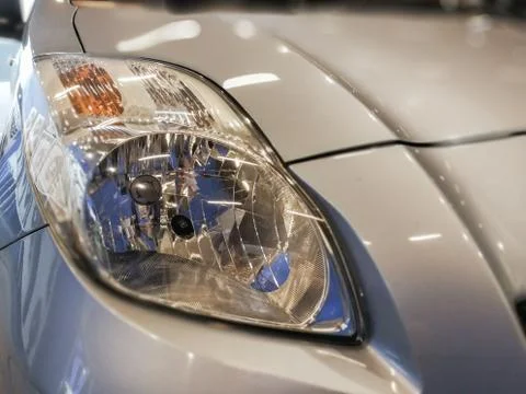 Selective focus point on Headlight lamp car Stock Photos