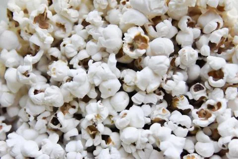 Selective focus at the popcorn with no additives Stock Photos
