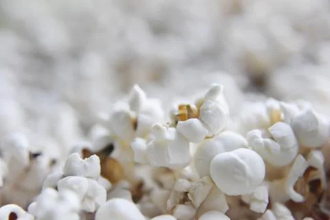 Selective focus at the popcorn with no additives Stock Photos