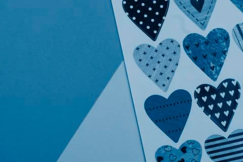 Selective focus, postcard with hearts Stock Photos