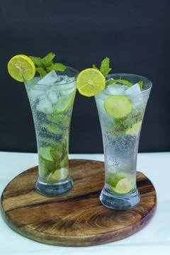 Selective focus refreshment cold drinks cocktail. Stock Photos