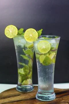 Selective focus refreshment cold drinks cocktail. Stock Photos