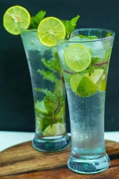 Selective focus refreshment cold drinks cocktail. Stock Photos