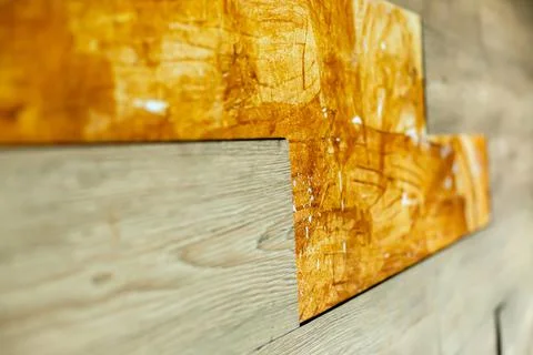 Selective focus to rubber wall tile damaged at wall. 写真素材