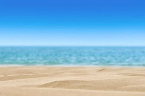 Selective focus sand beach and blue sea landscape nature Stock Photos