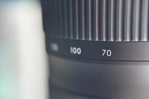 Selective focus on scale of distance between camera sensor and point of conve Stock Photos