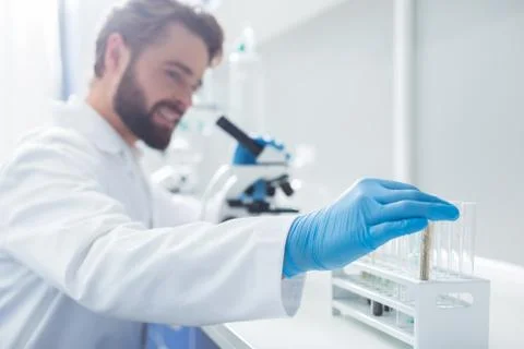 Selective focus of scientists hand Stock Photos