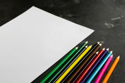 Selective focus, a set of colored pencils Stock Photos
