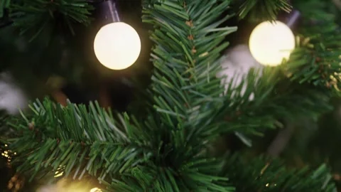 A selective focus shot of ornaments and lights Christmas tree and New years.. Stock Footage 252368666