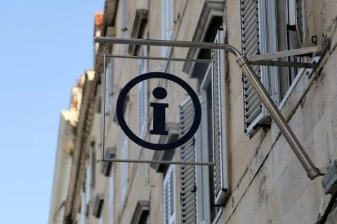 A selective focus shot of reference office with Information plate on the stre Stock Photos