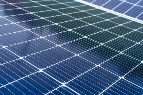 Selective focus on solar panels or photovoltaic module. Solar power for green 库存照片