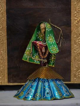 Selective focus on the statue of a female dancer Stock Photos