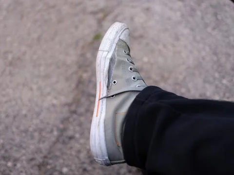 Selective focus on a summer converse shoe Stock Photos