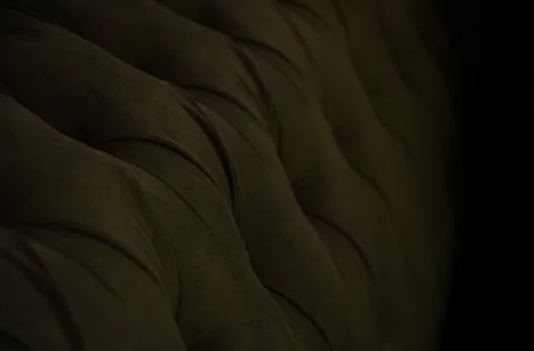 Selective focus texture of velour sofa with buttons. Foto stock