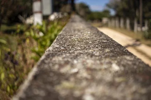 Selective focus on top of a gray Foto stock