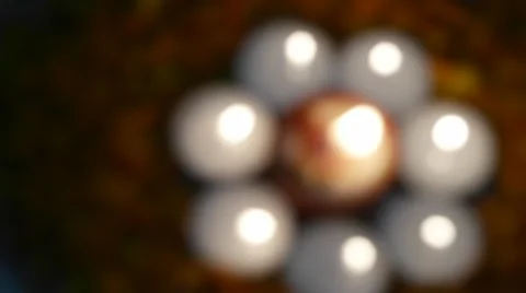 Selective focus Traditional clay diya lamps lit during diwali celebration Stock Footage 68768031