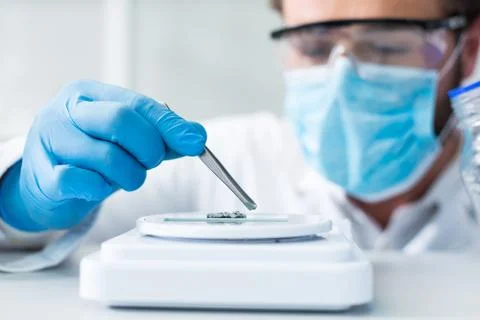 Selective focus of tweezers Stock-Fotos