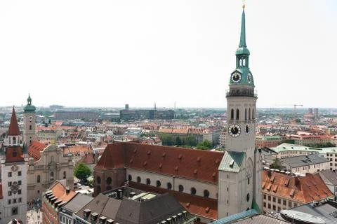 Selective focus, a viewing platform in Munich Stock Photos