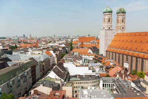 Selective focus, a viewing platform in Munich Stock Photos