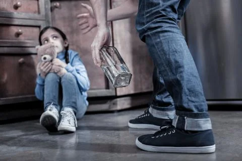 Selective focus of a vodka bottle Stock Photos