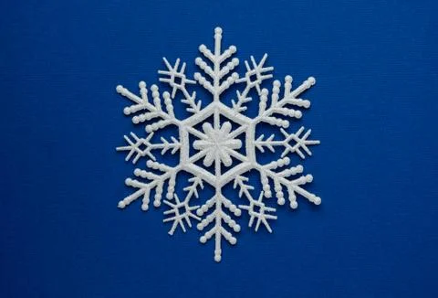 Selective focus, white decorative snowflake Stock Photos