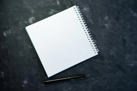 Selective focus, white Notepad, space for text Stock Photos