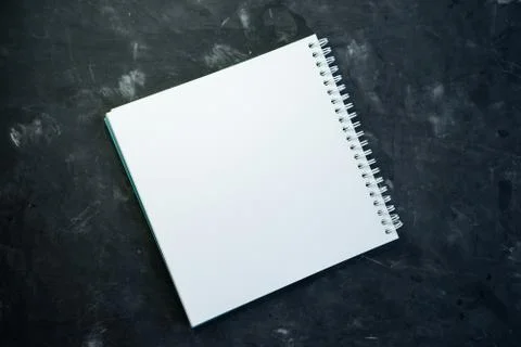 Selective focus, white Notepad, space for text Foto stock