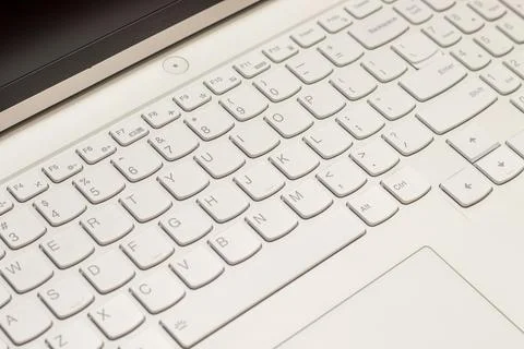 Selective focus of working on a computer keyboard. Stock Photos