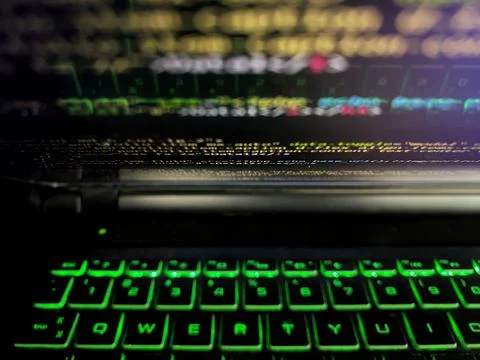 Selective focused of a computer program code that is often used. Computer Stockfoto's