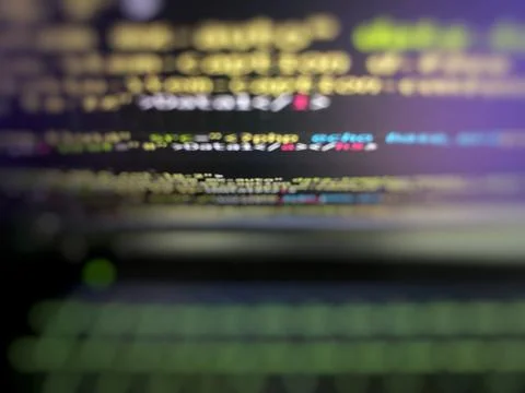 Selective focused of computer program code that is often used. Computer lan Stock Photos