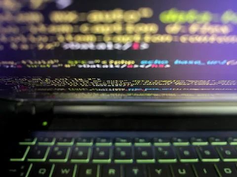 Selective focused of a computer program code that is often used. Computer Stockfoto's