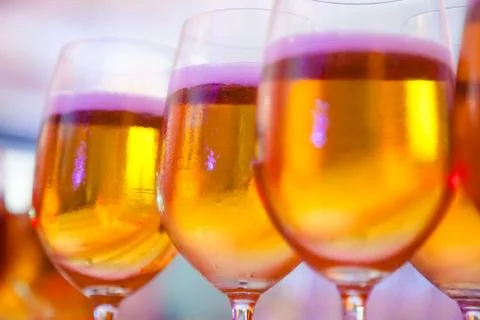 Selective Focused Glasses of Draught Beer or Craft Beer, Refreshment, Liquor, Stock Photos