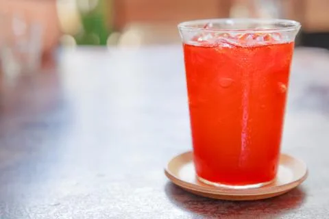 Selective Focused Thai Tea, Refreshing Soft Drink to get rid of thirst with s Stock Photos