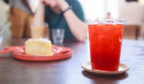 Selective Focused Thai Tea, Refreshing Soft Drink to get rid of thirst with s Stock Photos
