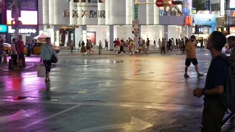 Selective focusing view of crowded passenger pedestrain crossing street roa.. Stock Footage 259605885