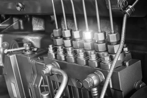 Selective on the fuel injection in the the diesel engine. supply system for d Foto stock