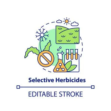 Selective herbicides concept icon Stock Illustration