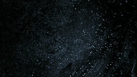 Selective illumination of shiny grains on a dark background Stock Footage 235820033