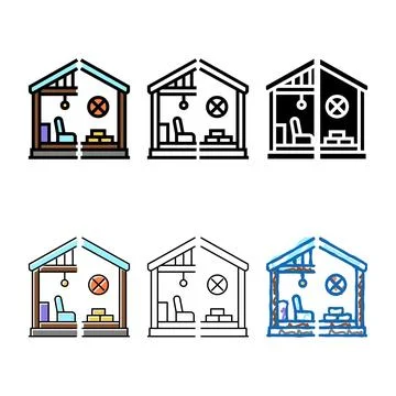 Selective interior demolition color icon multistyle vector Stock Illustration