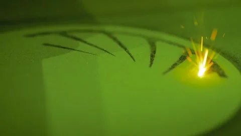 Selective laser melting: additive manufacturing metal 3D printer printing model Stock Footage 143209826