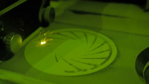 Selective laser melting: additive manufacturing metal 3D printer printing model Stock Footage 152342171