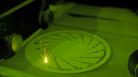 Selective laser melting: additive manufacturing metal 3D printer printing model Stock Footage 166831444