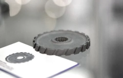 Selective Laser Melting. Object printed on metal 3d printer close-up. Stock Photos