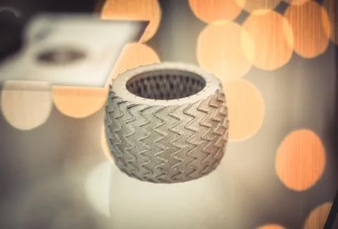 Selective Laser Melting. Object printed on metal 3d printer clos Stock Photos