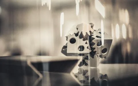 Selective Laser Melting. Object printed on metal 3d printer close-up. Stock Photos