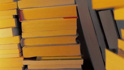 Selective lighting Books on the table Stockbeeldmateriaal 72384036