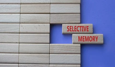 Selective Memory symbol. Concept word Selective Memory on wooden blocks. Be.. Stock Photos