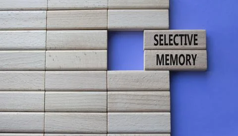 Selective Memory symbol. Concept word Selective Memory on wooden blocks. Be.. Stock Photos